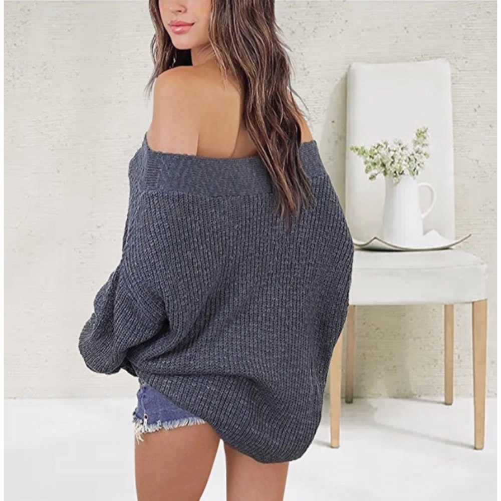 ✨LAST 1✨🆕Kekoa Grey Off Shoulder Sweater - Picture 2 of 3